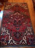 Gorgeous Persian Heriz rug, 100% wool, hand woven, measures 8' 6" x 4' 8".