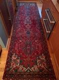 FABBY Persian Heriz runner, 100% wool, hand woven, measures 12' 9" x 3' 7".