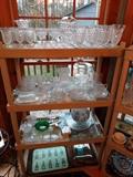 This is good - a very complete set of Fostoria American Clear hexagonal.