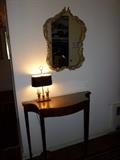 Foyer Table, Lamp & Mirror