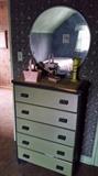 Vintage dresser & Round Mirror