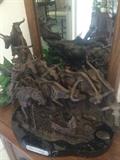 "The Crossing" - cowboy & cattle bronze statue