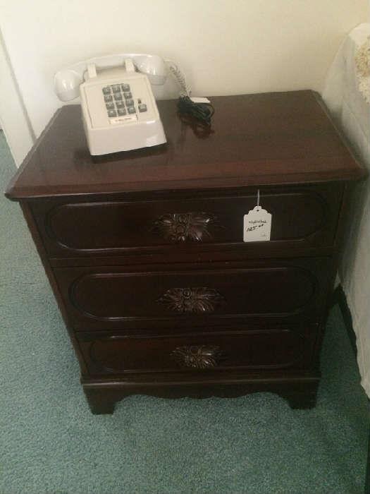 Punch button phone & 3-drawer chest