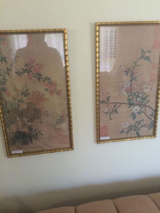 Framed Asian pictures 