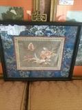 Framed Asian silk