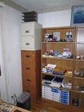 File cabinets, 2 more wood bookcases of 8, Office stuff