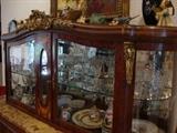 Elaborate display Cabinet with Crystal and China, not yet sorted