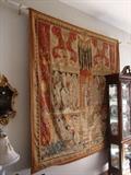 Large Sino Aubusson Tapestry / Rug, hand made wool, Return of the Hero