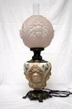 GLOBE/CHERUB FACE LAMP