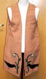 WOOL VEST WITH APPLIQUE OF BIRDS AND FLOWERS