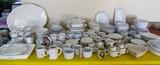 Classic corningware set of dishware, casserole dishes, coffee and demitasse cups, stylish plasticware (seriously) and many unique finds
