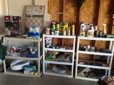 garage shelving, supplies