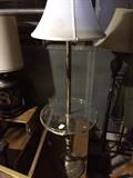 Brass floor lamp with glass table 