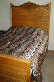 c1900 Golden Oak Full-Sized Bed
