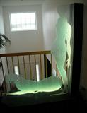 Erte deco-style glass double sculpture w/ base (lights up). Retail was $6,500.00 several years ago.