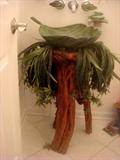 One-of-a-kind pedastal sink (wooden base), commissioned artist.