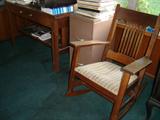 Mission oak desk and rocker
