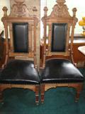 American Victorian Gothic chairs in oak