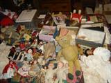 Dolls, dolls, and more dolls + a mohair teddy bear.  Too many from various eras to list.