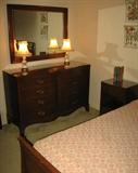 1930s? Morganton Bedroom Set - Full Bed, Side Tables, Dresser & Mirror.