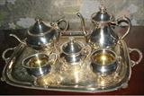 Antique Silverplate Tea Set w/ Tray.