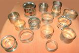 Sterling Silver and Silverplate Napkins Rings, Antique.