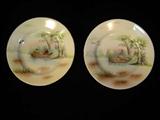Pair of Royal Bayreuth fishing plates