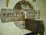 Goodrich Guidepost (Directional street sign):  Huntley 7 miles, Marengo 8 miles, Union 2 miles, woodstock 10 miles.