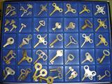 Many keys including clock keys and Chicago & Northwestern, C&NW Railroad keys