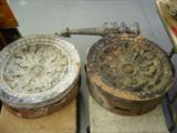 Two large TECO or Northwestern Terra Cotta roundels from a Chicago building.  Each priced separately.