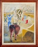 Manuel Bordgona-Italy, Arlequin Torero, 1977
Series: Arlequin Torero-Taurina, Signed, Oil on Canvas,
24x19"