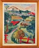 Manuel Borgogna-Italy, Paisaja de Campo, 1974, Signed, Oil on Canvas, 19x24"