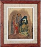 Manuel Bordogna-Italy, Cristo con Familia, -year-, Signed, Series: Cristo con Familia-Religious, Oil on Canvas, Size-