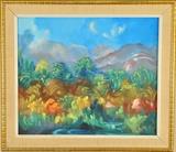 Luis Ordaz-Venezuela, Cerro Coloride, 1971, Signed, Series: Cerro Coloride-Contemporaneo, Oil on Masonite,  20 1/2 x 17 3/4"