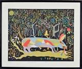 Feliciano Caravallo-Venezuela CochinoComiendo-year-, Signed, Series:  CochinoComiendo-naive, Litografia, 19 3/4 x 15 3/4"