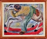 Manuel Bordogna-Italy, Nino a Cabalio, 1974, Signed, Oil on Canvas, 19X24"