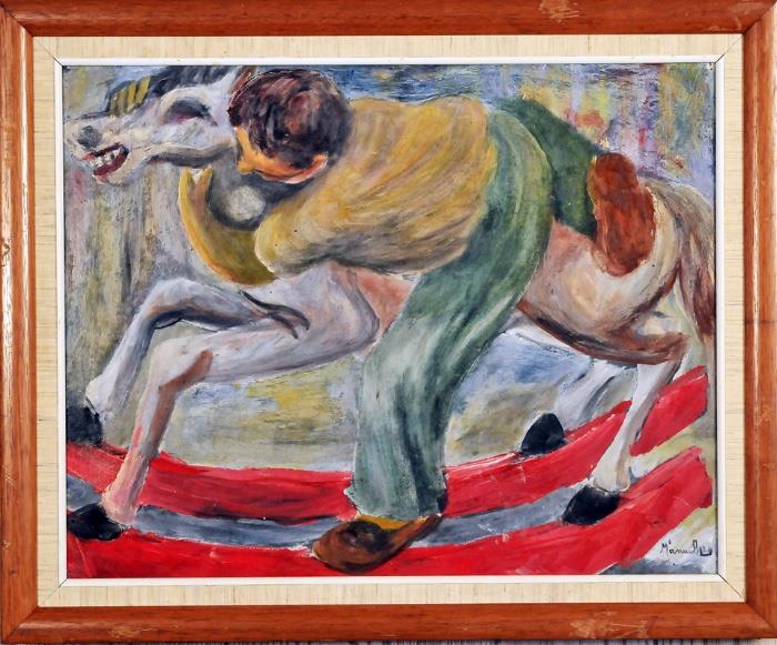 Manuel Bordogna-Italy, Nino a Cabalio, 1974, Signed, Oil on Canvas, 19X24"