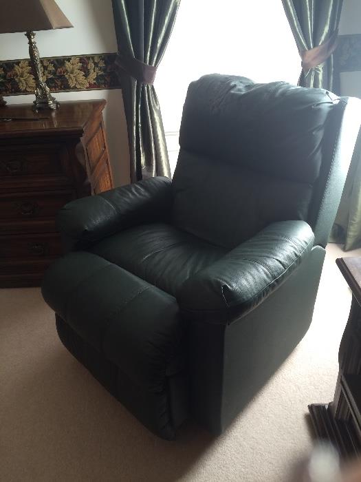 Hunter Green Leather Recliner