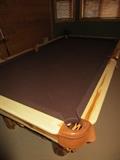 Adirondack Pool table, leather pockets, Brown felt top