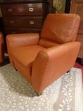 PAIR MODERN LEATHER RECLINING CLUB CHAIRS, EXCELLENT CONDITION