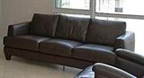 TWO MODERN ITALIAN BROWN LEATHER SOFAS, EACH SOLD SEPARATELY