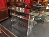 1970's LUCITE AND GLASS CONSOLE TABLE