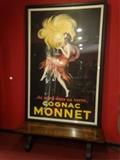 HUGE 6 FT AUTHENTIC VINTAGE 1927 FRENCH COGNAC MONNET POSTER, WITH CERTIFICATION