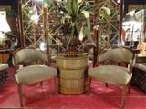 PAIR NEOCLASSIC CLAUDE ARMCHAIRS BY ALEXA HAMPTON FOR HICKORY CHAIR, FROM THE YACHT OF A MULTI MILLION DOLLAR ESTATE