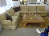 ROBERT ALLEN 4 PC SECTIONAL SOFA IN GOLD CHENILLE
