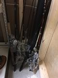 Fishing poles, have some tackle and other equipment