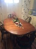 Oval breakfast table with Windsor chairs