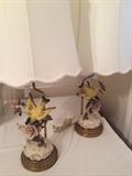 Delicately ornate matching lamps