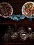 More rose bowls; Fenton glassware
