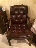Brown leather office chair